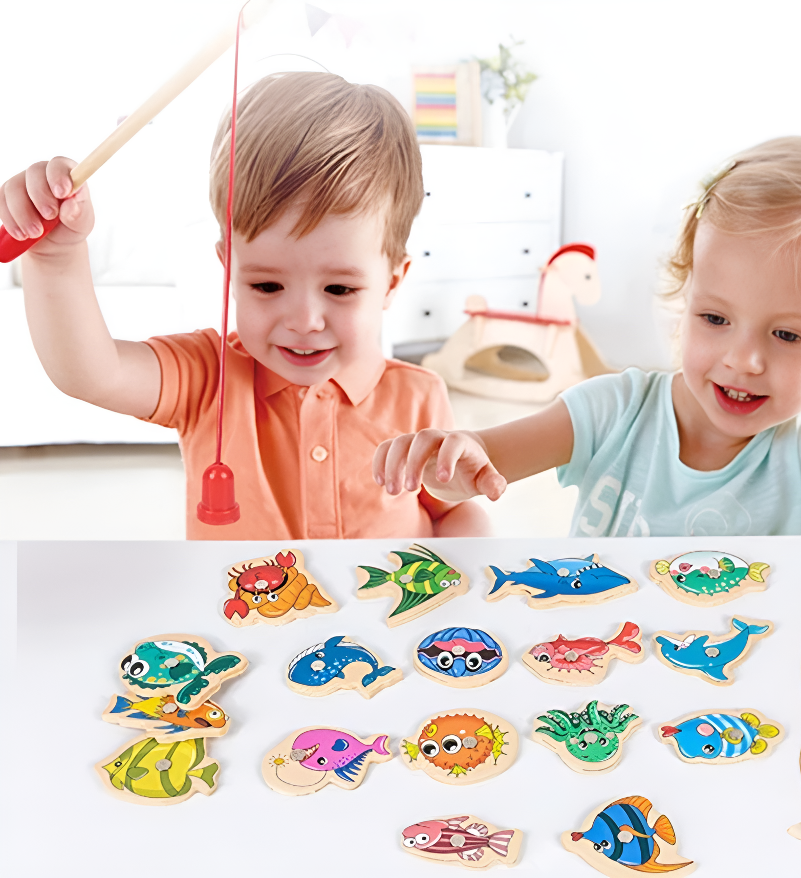 Magnetic Montessori Fishing Game